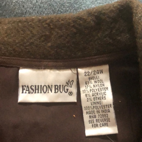 Fashion Bug Brown Herringbone Jacket - Picture 7 of 8